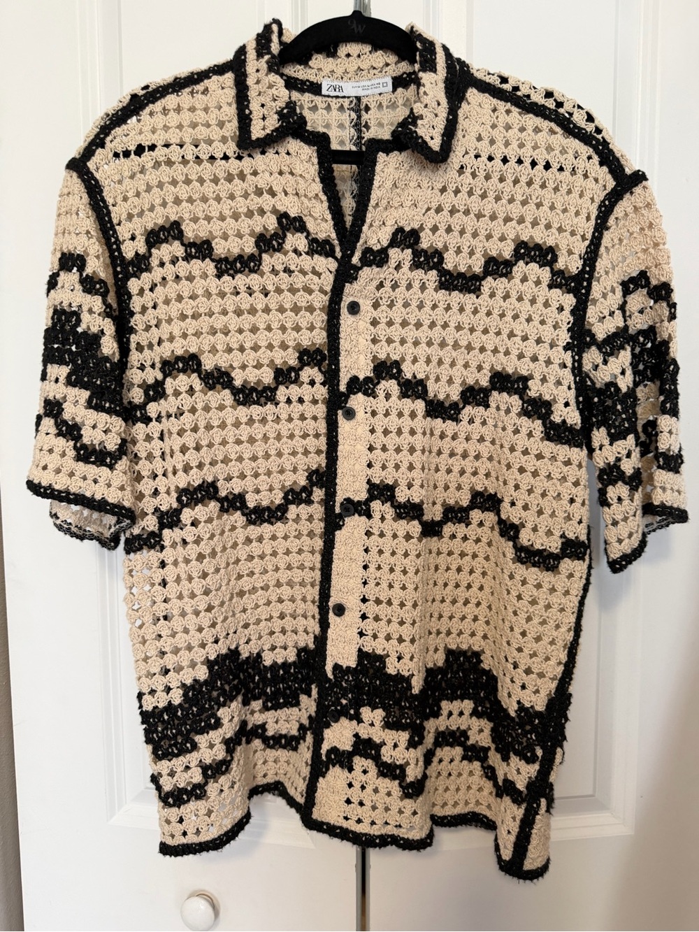 Zara crochet polo shirt